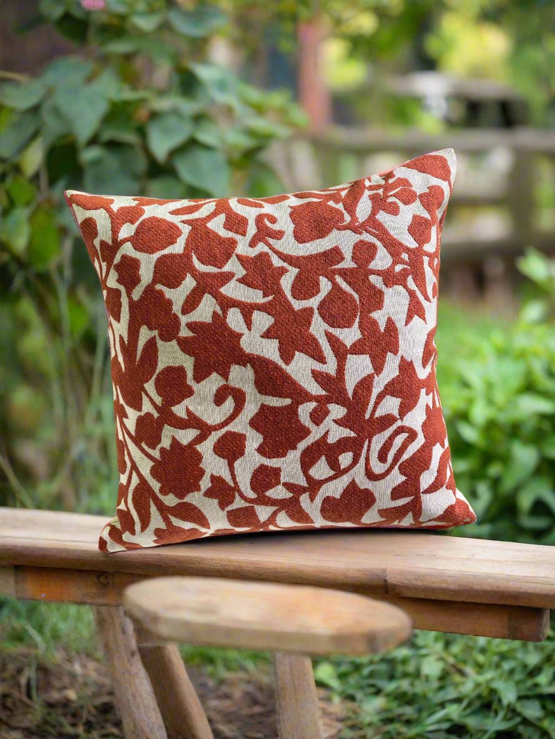 Orange Leaf Double Sided Cushion Cover - Pack of 2 | Verified Sustainable by Brown Living™