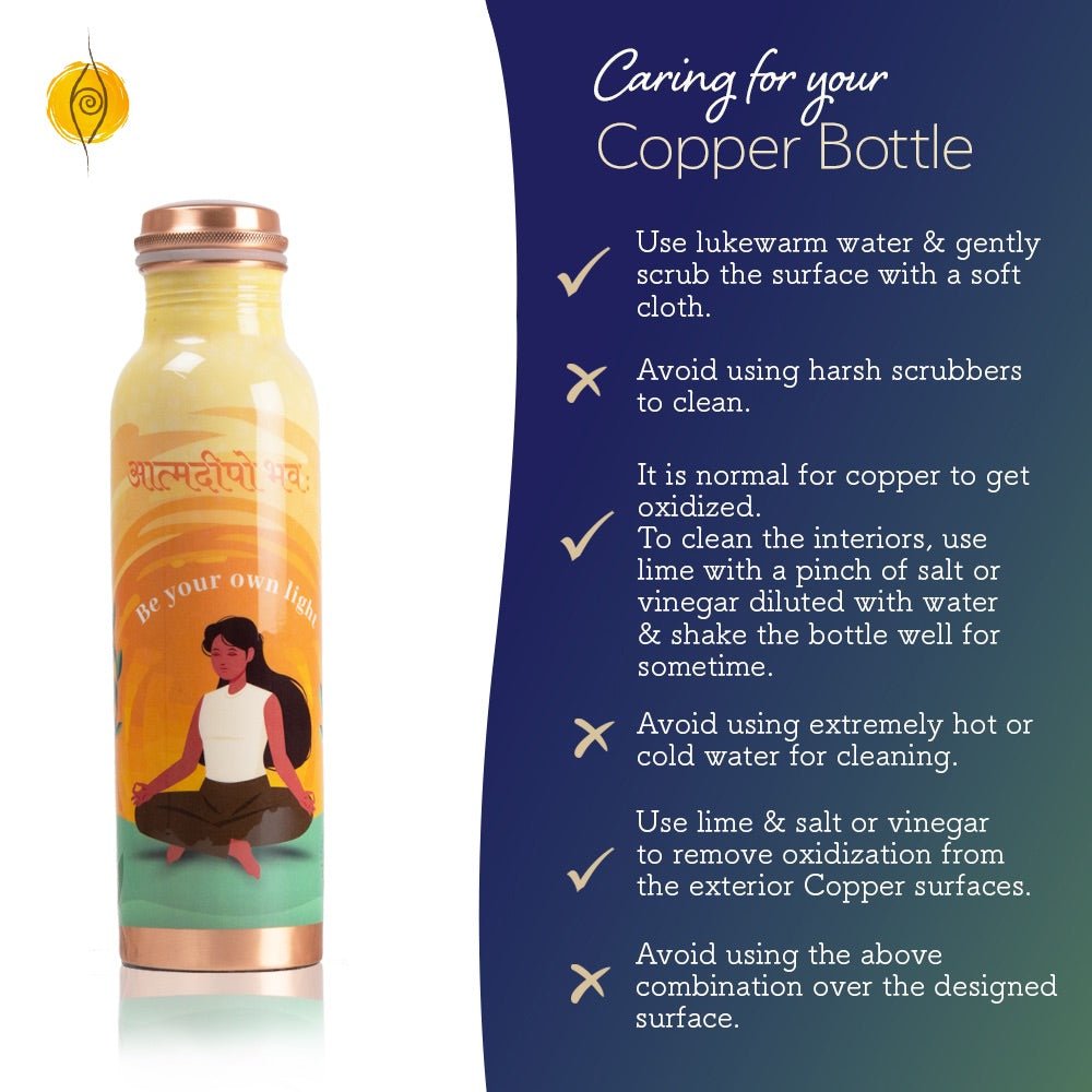 Orange light Copper Bottle - 500 ml | Verified Sustainable by Brown Living™