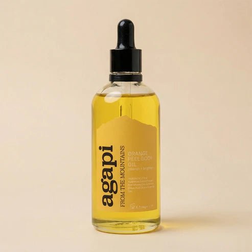 Orange Peel Body Oil- 100ml – Body Oil on Brown Living™. SKU: OPMO-01. Img 1.