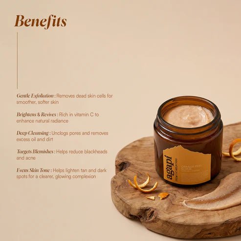 Orange Peel Scrub- 100g – Body Scrub on Brown Living™. SKU: OPS-01. Img 3.