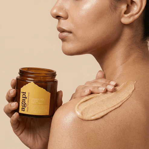 Orange Peel Scrub- 100g – Body Scrub on Brown Living™. SKU: OPS-01. Img 2.