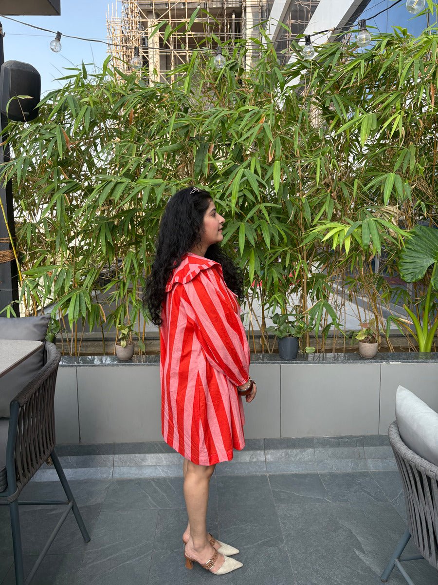 Orange Sorbet Stripes Dress – Womens Dress on Brown Living™. SKU: TCC-SW26-05-XS. Img 5.