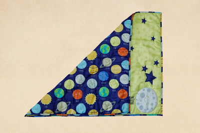 Orbiting Wonders Kids Quilt Soft Cotton Baby Quilt – Play Mats on Brown Living™. SKU: QLTPLANETS. Img 2.