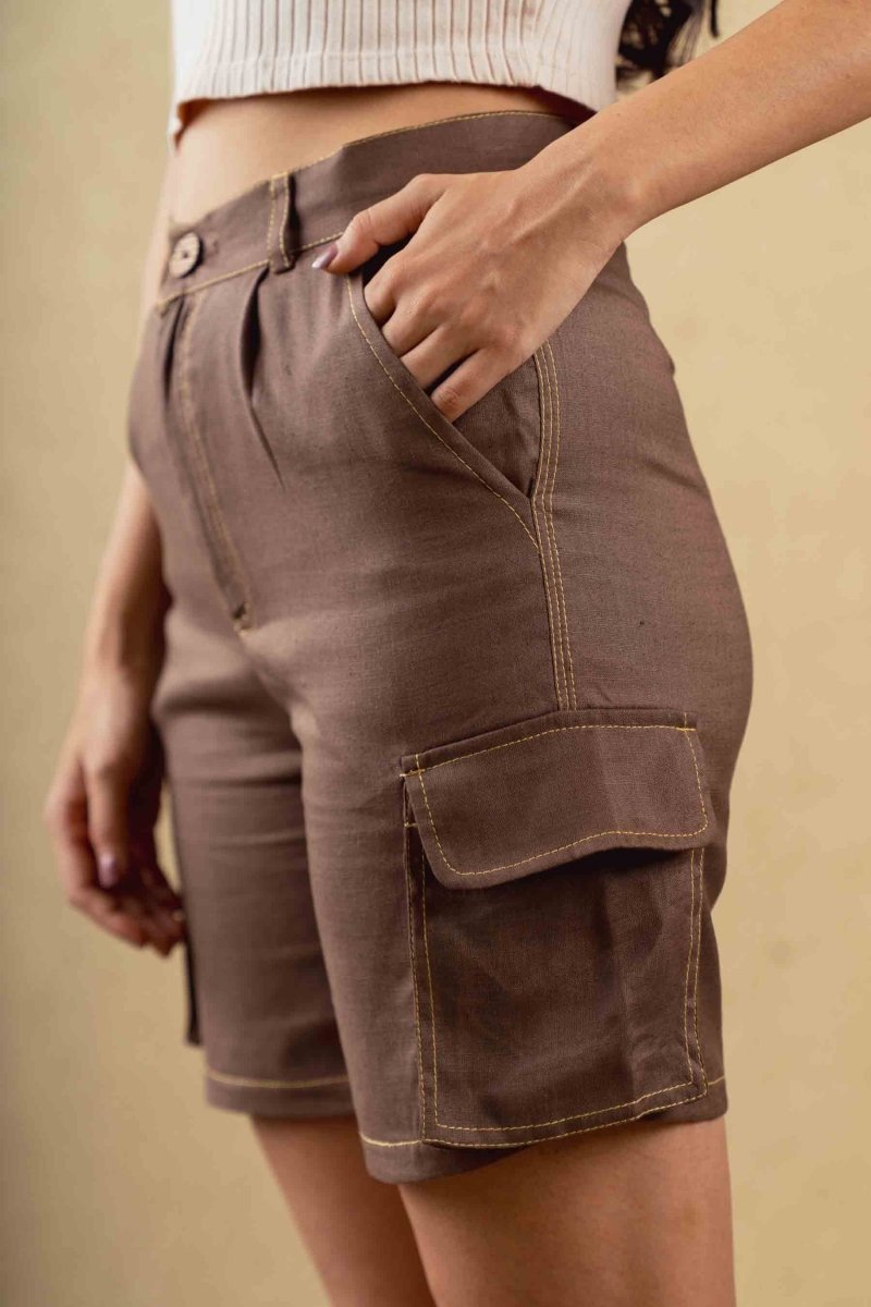 Orchid Shorts - Brown - Hemp Tencel | Verified Sustainable by Brown Living™