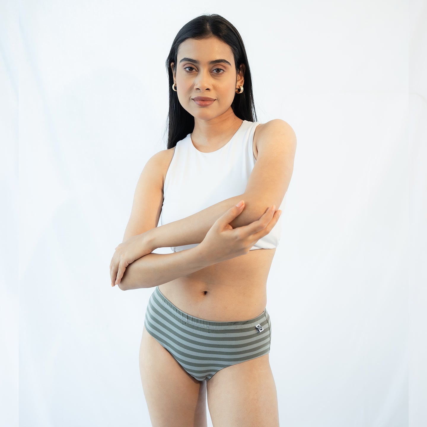 Oregano & Pesto Cotton Hipsters – Pack of 2 – Womens Accessories on Brown Living™. SKU: 003BAAqua - NavyXS. Img 5.