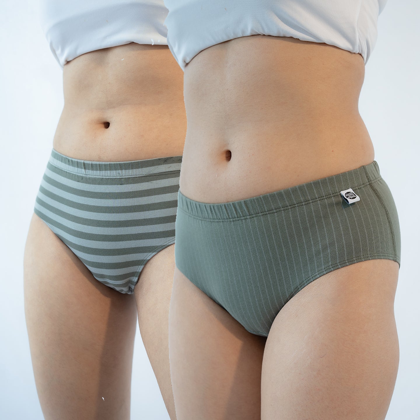 Oregano & Pesto Cotton Hipsters – Pack of 2 – Womens Accessories on Brown Living™. SKU: 003BAAqua - NavyXS. Img 1.