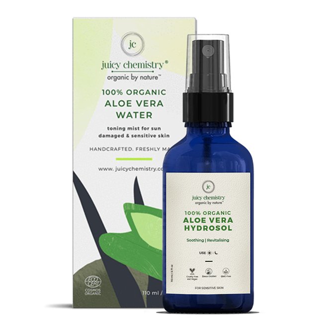 Organic Aloe Vera Toning Mist For Sun Damaged & Sensitive Skin - 110ml | Verified Sustainable Face Toner on Brown Living™