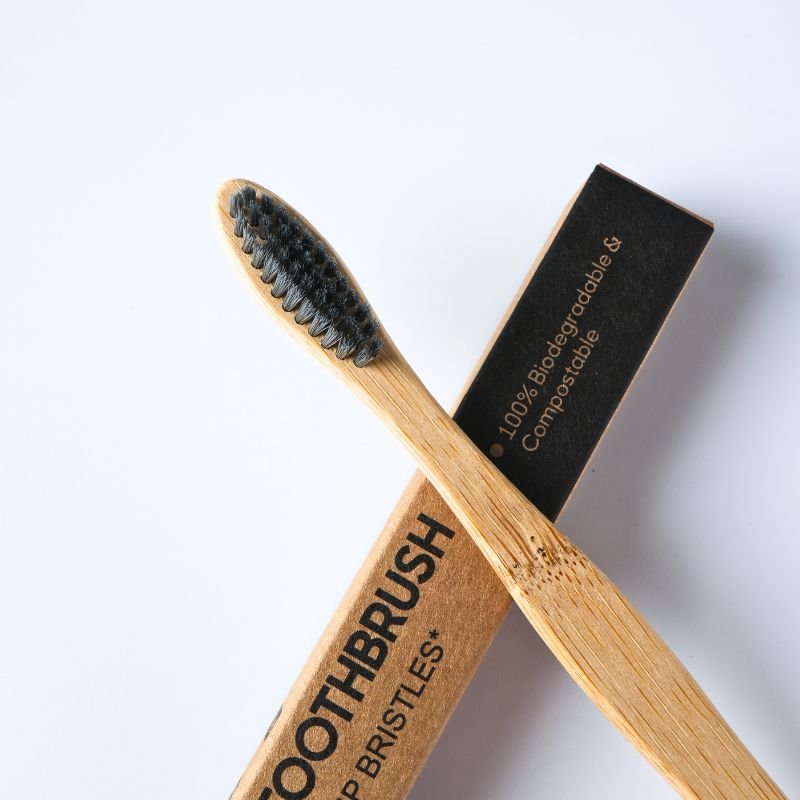 Organic Bamboo Toothbrush with Tongue Cleaner | Verified Sustainable by Brown Living™