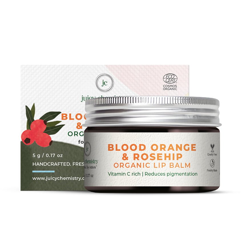 Organic Blood Orange & Rosehip Lip Balm - 5 g | For Dry, Chapped & Pigmented Lips | Verified Sustainable by Brown Living™