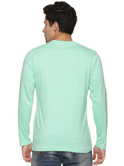 Organic Cotton Full Sleeve Crew Neck T-Shirt for Men – Men Shirt on Brown Living™. SKU: OCFS-AQAG-M. Img 3.
