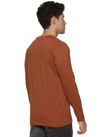 Organic Cotton Full Sleeve Crew Neck T-Shirt for Men – Men Shirt on Brown Living™. SKU: OCFS-ERTYB-L. Img 8.