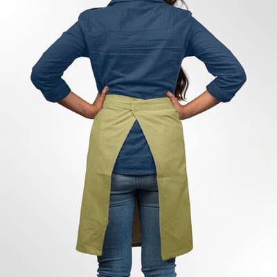 Organic Cotton Half Apron – Kitchen Linens on Brown Living™. SKU: UC - 68 / OC_HA_SL_SW. Img 2.