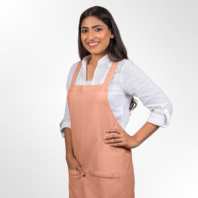 Organic Cotton Half Apron – Kitchen Linens on Brown Living™. SKU: UC - 68 / OC_HA_SL_SW. Img 6.