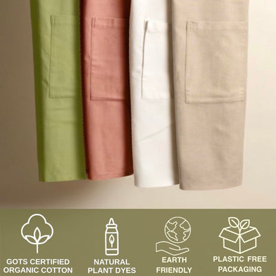 Organic Cotton Half Apron – Kitchen Linens on Brown Living™. SKU: UC - 68 / OC_HA_SL_SW. Img 4.