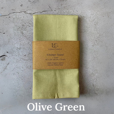 Organic Cotton Kitchen Towels with Plant Based Dyes - 18" x 27" – Kitchen Linens on Brown Living™. SKU: UC - OCKT - 1 - OG. Img 4.