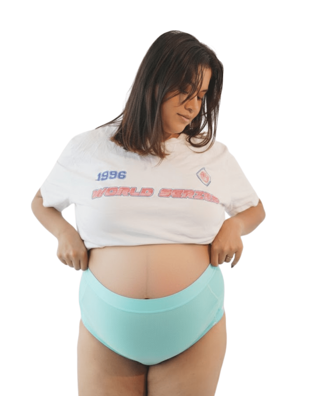 Organic Cotton Maternity Brief | Women’s Comfortable Innerwear – Womens Maternity Wear on Brown Living™. SKU: 005BABLUE_DOLPHAOP-S. Img 5.