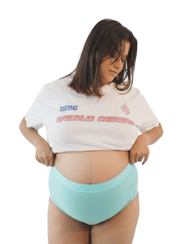 Organic Cotton Maternity Brief | Women’s Comfortable Innerwear – Womens Maternity Wear on Brown Living™. SKU: 005BABLUE_DOLPHAOP-S. Img 5.
