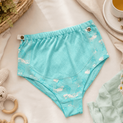 Organic Cotton Maternity Brief | Women’s Comfortable Innerwear – Womens Maternity Wear on Brown Living™. SKU: 005BABLUE_DOLPHAOP-S. Img 8.