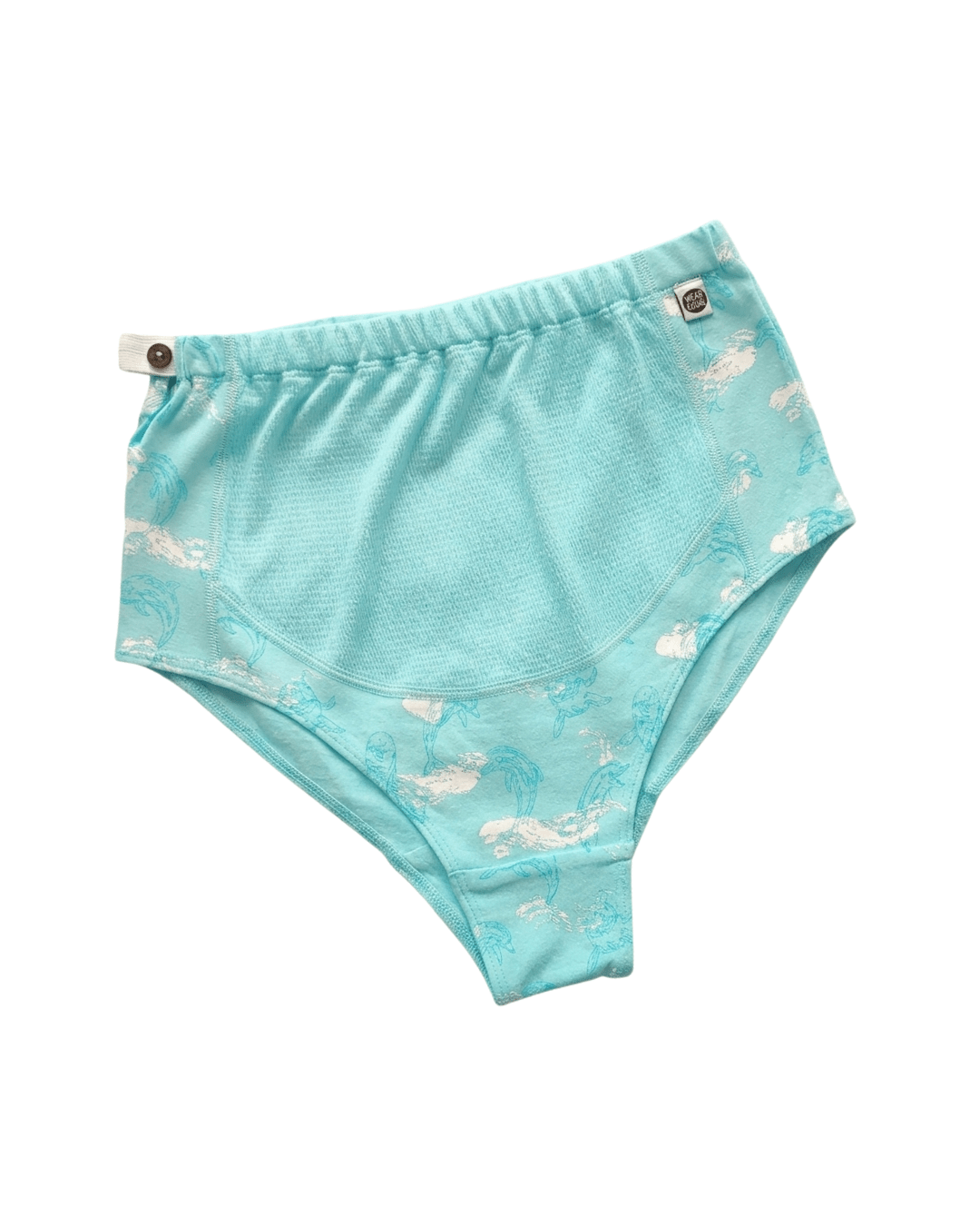 Organic Cotton Maternity Brief | Women’s Comfortable Innerwear – Womens Maternity Wear on Brown Living™. SKU: 005BABLUE_DOLPHAOP-S. Img 6.