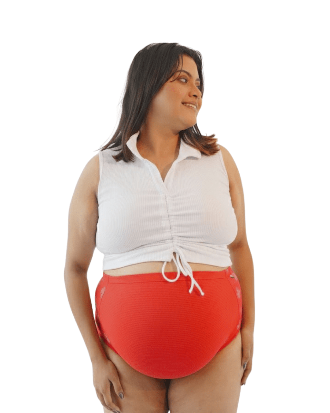 Organic Cotton Maternity Brief | Women’s Comfortable Innerwear – Womens Maternity Wear on Brown Living™. SKU: 005BATMTREDAOP-S. Img 2.