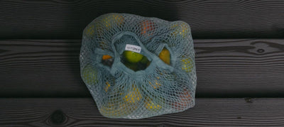 Organic Cotton Mesh Shopping Bags – Funky Colors (Pack of 2) – Fridge Vegetable Bags on Brown Living™. SKU: OEP912G. Img 16.