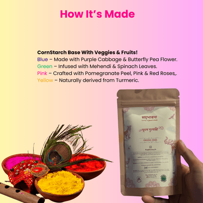 Organic Gulal Pack Haldi Peela (Yellow) Non - Toxic Holi Colors – Religious Items on Brown Living™. SKU: yellowholi. Img 3.