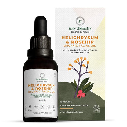 Organic Helichrysum & Rosehip Anti - Scarring & Pigmentation Control Facial Oil - 10ml | Verified Sustainable by Brown Living™