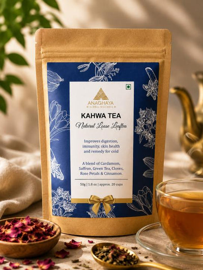 Organic Kashmiri Kahwa Herbal Tea | 50g – Tea on Brown Living™. SKU: 020. Img 1.