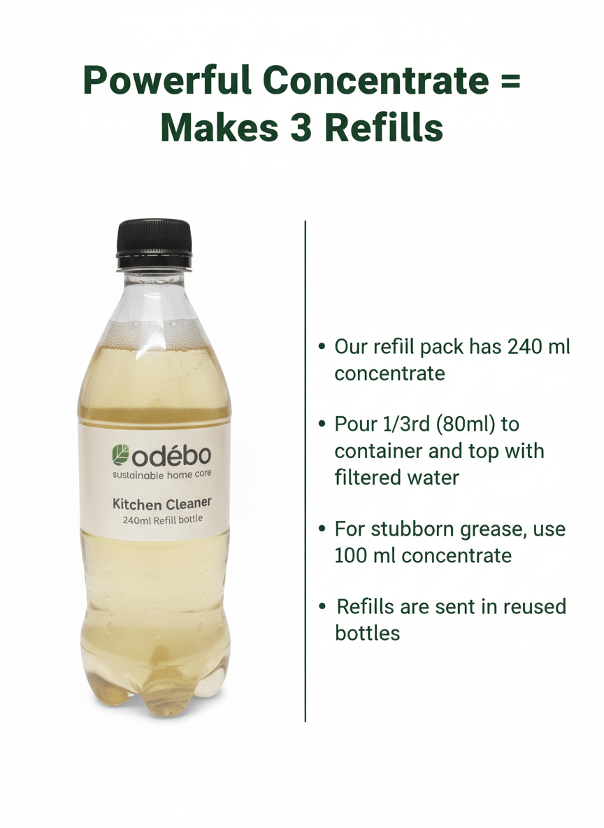 Organic Kitchen Degreaser & Cleaner | Foaming | Concentrate – Cleaning Products on Brown Living™. SKU: odebo - 017. Img 4.
