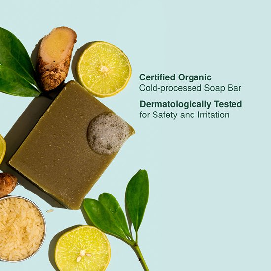 Organic Lime, Ginger & Rice Soap For Skin Brightening & Tan Removal - 100g | Verified Sustainable by Brown Living™