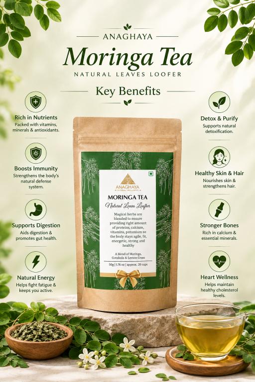 Organic Moringa Herbal Tisane Loose Leaf Tea 50g – Tea on Brown Living™. SKU: 018. Img 2.