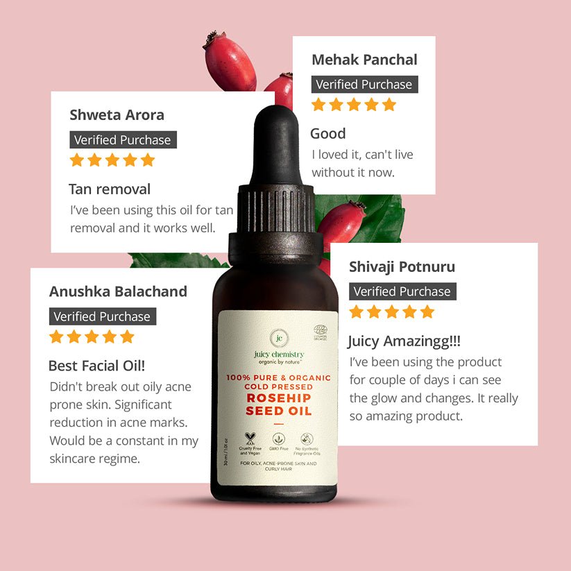 Organic Rosehip Seed Cold Pressed Carrier Oil - 30ml | Verified Sustainable by Brown Living™