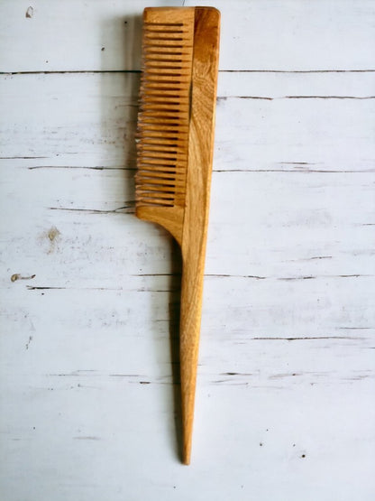 Organic Wooden Neem Wood Comb Range - Pack of 1 | Verified Sustainable by Brown Living™