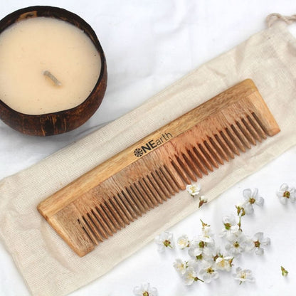 Organic Wooden Neem Wood Comb Range - Pack of 1 | Verified Sustainable by Brown Living™