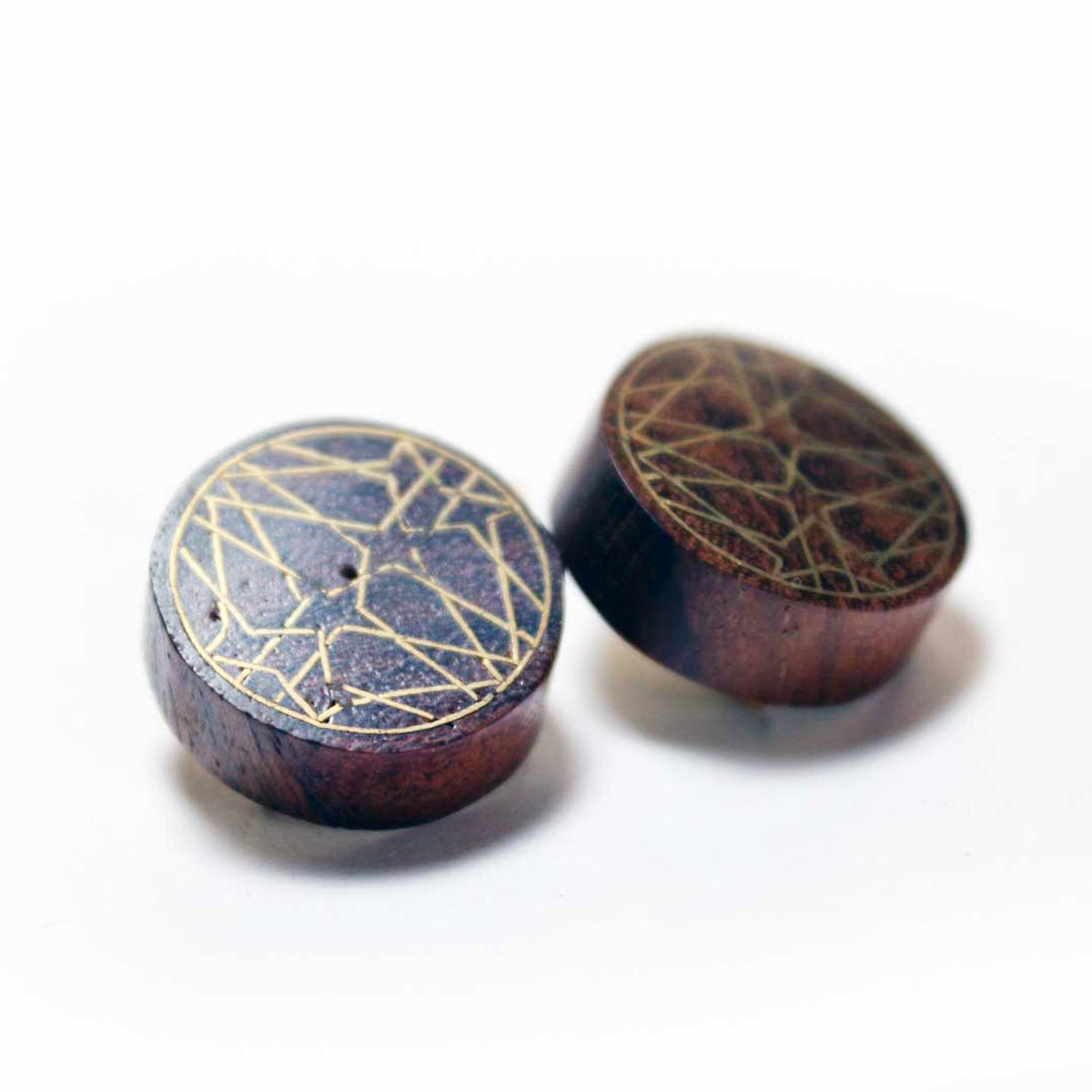 Oribus Taarkashi Wooden Earring - Brass Inlay Craft – Jewellery on Brown Living™. SKU: UATRWJ002. Img 4.
