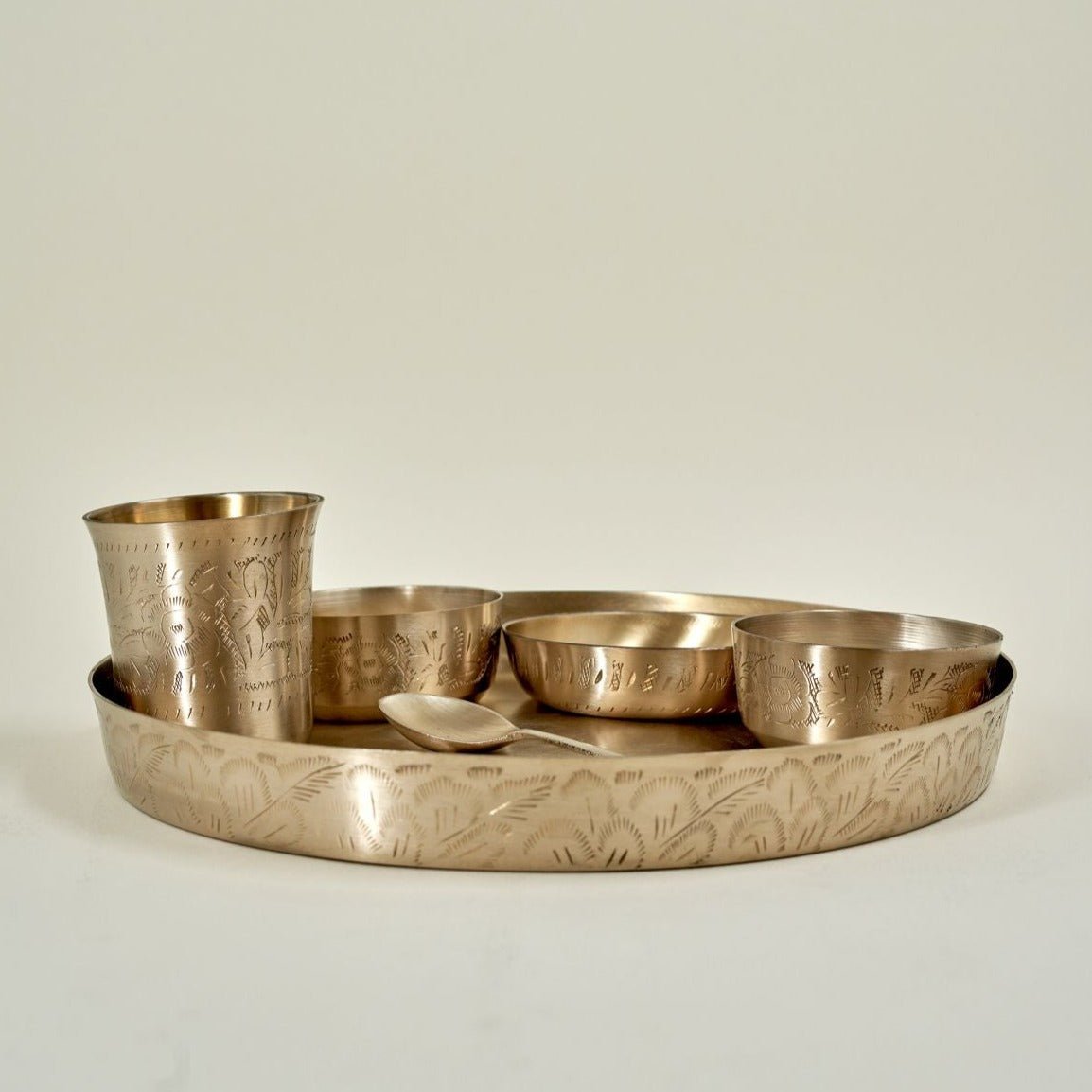 Original Kansa Bronze Hand Carving Royal Set | Verified Sustainable by Brown Living™