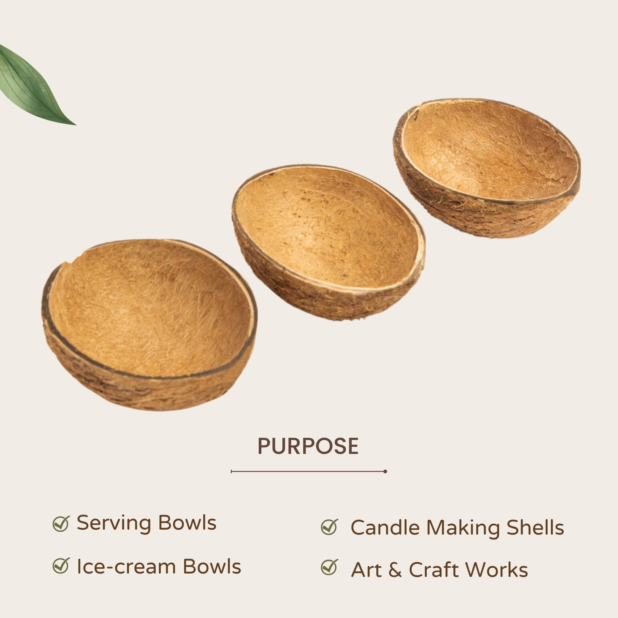 Oval Raw Coconut Shell Bowls (Pack of 15 | 150ml) – Plates & Bowls by Thenga available on Brown Living™. . SKU: TGAOVLRWSHL - 15. Img 6.