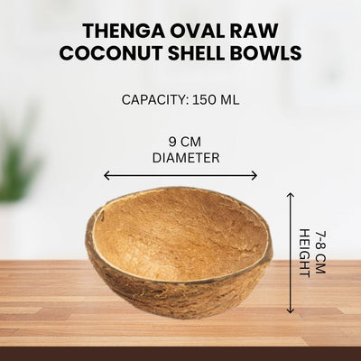 Oval Raw Coconut Shell Bowls (Pack of 15 | 150ml) – Plates & Bowls on Brown Living™. SKU: TGAOVLRWSHL - 15. Img 7.