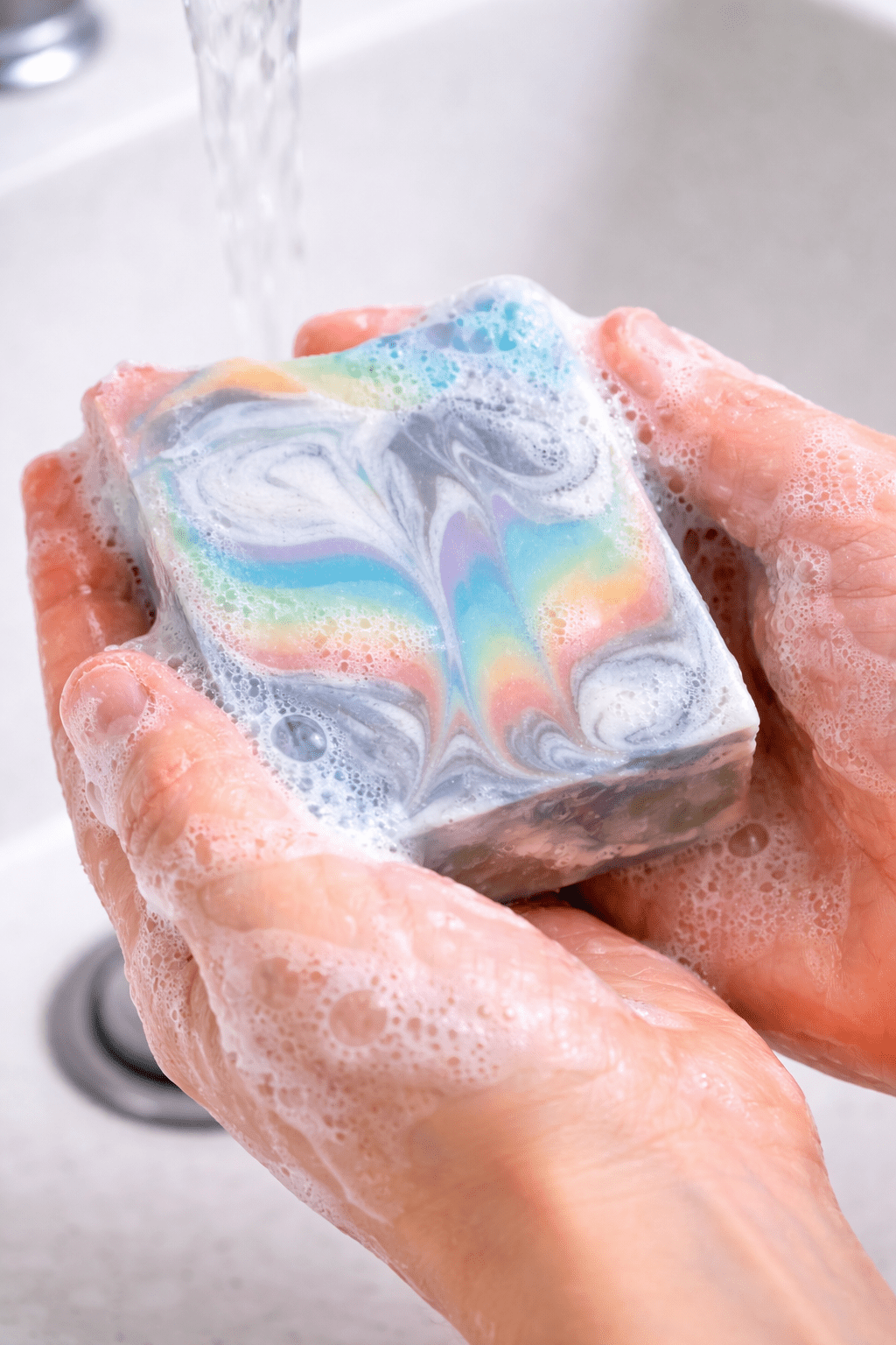 Over the Rainbow Handmade Soap | Natural Bath Bar – Body Soap on Brown Living™. SKU: SN-CP-OTR-120. Img 2.