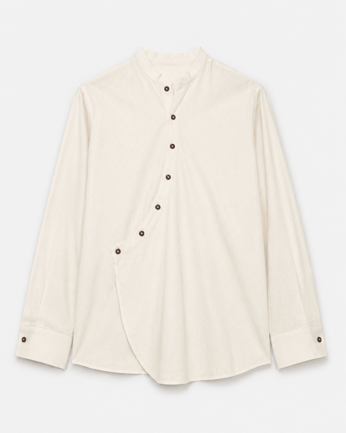 Overlap Cotton Shirt – Modern Draped Cotton Shirt for Everyday Style – Womens Shirt on Brown Living™. SKU: ACB2026005. Img 1.