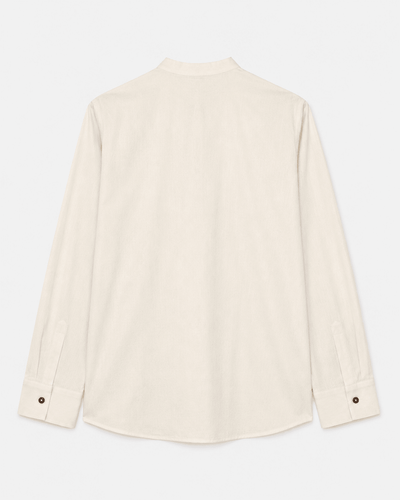 Overlap Cotton Shirt – Modern Draped Cotton Shirt for Everyday Style – Womens Shirt on Brown Living™. SKU: ACB2026005. Img 2.