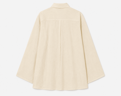 Oversized Pintucked Tunic – Relaxed Fit Elegant Tunic for Modern Wear – Womens Shirt on Brown Living™. SKU: ACR2026005. Img 2.