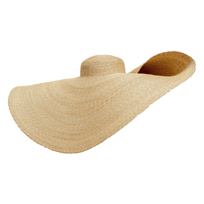 Oversized Straw Hat | Handwoven Natural Sun Hat for Beach & Travel – Womens Hat on Brown Living™. SKU: MBNL007004. Img 3.