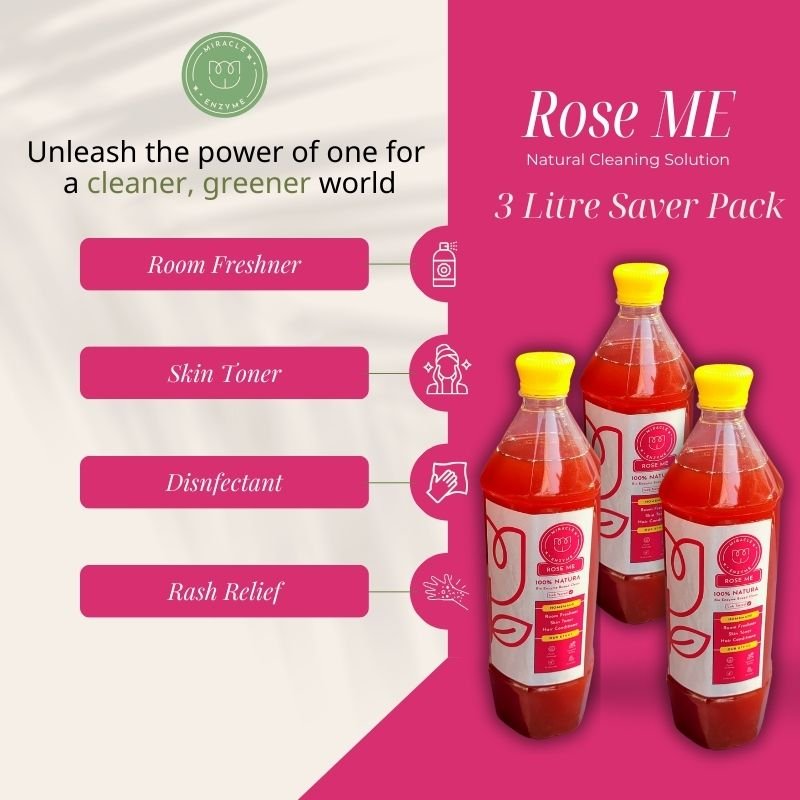 Pack of 3 Room Freshner| Rose ME Multipurpose Cleaner | Bio Enzyme | Verified Sustainable by Brown Living™