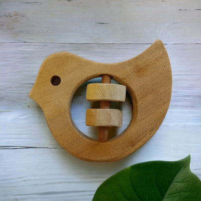 Pack Of 6 Neem Wooden Rattles – Sound Making Toys For Toddlers – Baby Rattles on Brown Living™. SKU: R_SET6. Img 4.