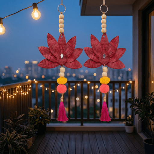 Padma Handcrafted Bamboo Hanging - Set of 2 – Home Decor on Brown Living™. SKU: HG-2385. Img 5.