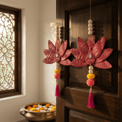 Padma Handcrafted Bamboo Hanging - Set of 2 – Home Decor on Brown Living™. SKU: HG-2385. Img 1.