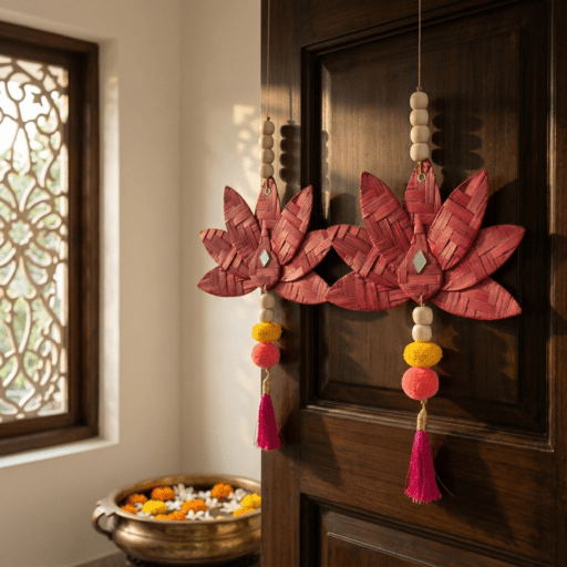 Padma Handcrafted Bamboo Hanging - Set of 2 – Home Decor on Brown Living™. SKU: HG-2385. Img 1.