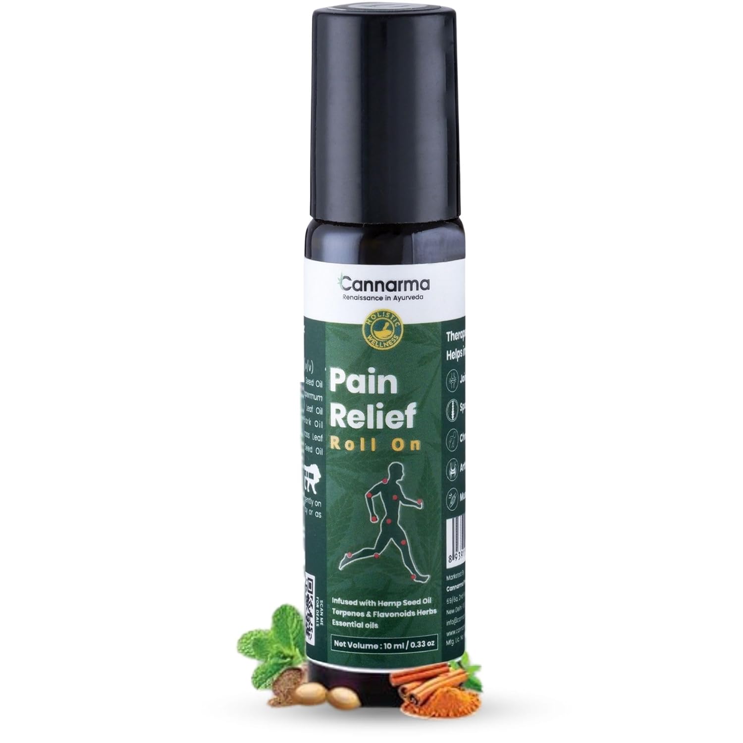 Pain Relief Roll - On (10ml) – Fast Acting Natural Muscle & Joint Relief – Medical Care on Brown Living™. SKU: CAN-PRRO-10M. Img 1.