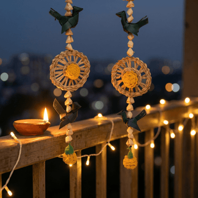 Pakshi Handcrafted Chamba Streamer - Set of 2 – Home Decor on Brown Living™. SKU: HG-2376. Img 5.